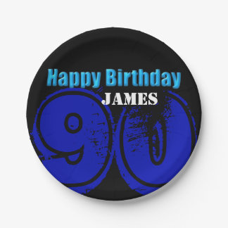 Happy 90th Birthday - Borden voor gepersonaliseerd Papieren Bordje