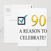Happy 90th Birthday Briefkaart (Voorkant / Achterkant)