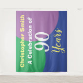 Happy 90th Birthday Celebration Tapestry Wandkleed (Voorkant)