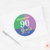 Happy 90th Birthday Classic Round Sticker (Envelop)