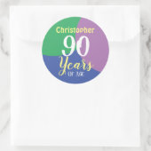 Happy 90th Birthday Classic Round Sticker (Tas)