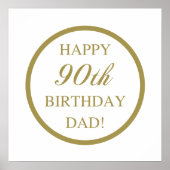 Happy 90th Birthday Dad Poster (Voorkant)