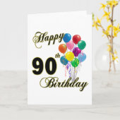 Happy 90th Birthday Gifts en Birthday Apparel Kaart (Gele Bloem)