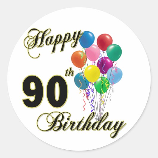 Happy 90th Birthday Gifts en Birthday Apparel Ronde Sticker (Voorkant)