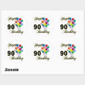 Happy 90th Birthday Gifts en Birthday Apparel Ronde Sticker (Vel)