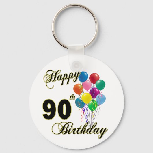 Happy 90th Birthday Gifts en Birthday Apparel Sleutelhanger (Voorkant)