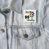Happy 90th Birthday Gifts en Birthday Apparel Vierkante Button 5,1 Cm (In situ)
