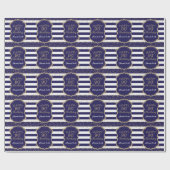 Happy 90th Birthday Gold Glitter en Navy Blue Cadeaupapier (Vlak)