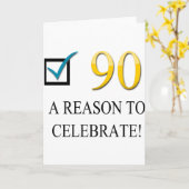 Happy 90th Birthday Kaart (Gele Bloem)