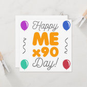 Happy 90th Birthday Kaart (Voorkant / Achterkant in situ)