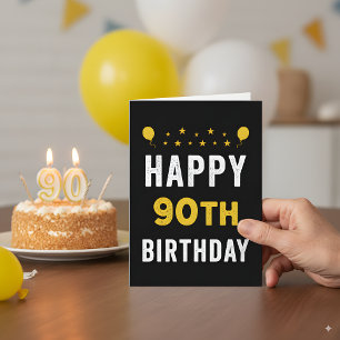 Happy 90th Birthday Nonagenarian Celebration Party Kaart