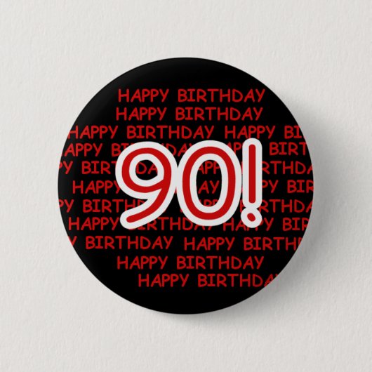 Happy 90th Birthday Ronde Button 5,7 Cm (Voorkant)