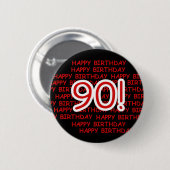 Happy 90th Birthday Ronde Button 5,7 Cm (Voorkant /achterkant)