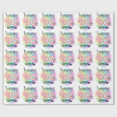 Happy 90th Birthday (roze) Cadeaupapier (Vlak)