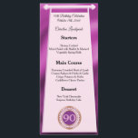 Happy 90th Birthday Roze Glitter Folie Menu<br><div class="desc">Een stijlvol menu met een roze en folie en een uniek verjaardagsnummer in glitter en gold.</div>