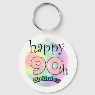 Happy 90th Birthday (roze) Sleutelhanger