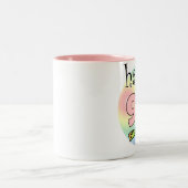 Happy 90th Birthday (roze) Tweekleurige Koffiemok (Center)