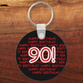 Happy 90th Birthday Sleutelhanger (Voorkant)