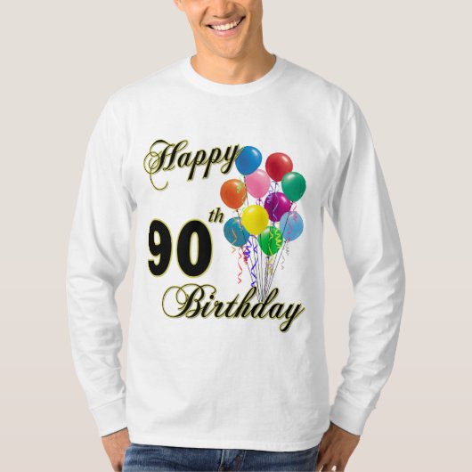Happy 90th Birthday T-Shirt (Voorkant)
