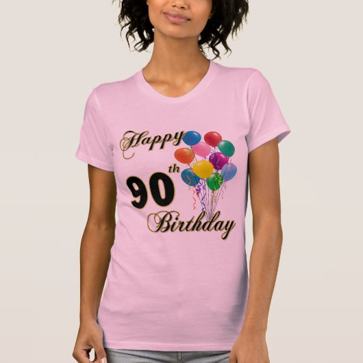 Happy 90th Birthday T-Shirt (Voorkant)