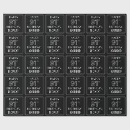 HAPPY 91ST BIRTHDAY; Art Deco Style met aangepaste Cadeaupapier