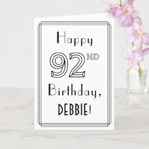 Happy 92e verjaardag, Art Deco Style met aangepast Kaart