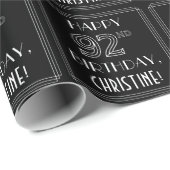 HAPPY 92ND BIRTHDAY; Art Deco Style met aangepaste Cadeaupapier (Rol Hoek)