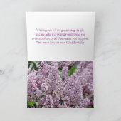 Happy 92sd Verjaardag Lila Bloemen Kaart (Binnen)