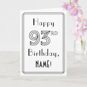 Happy 93rd Birthday, Art Deco Style met aangepaste Kaart
