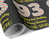 Happy 93rd Birthday & Merry Kerstmis, aangepaste n Cadeaupapier (Rol Hoek)