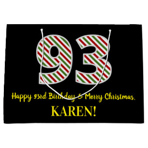Happy 93rd Birthday & Merry Kerstmis, aangepaste n Groot Cadeauzakje