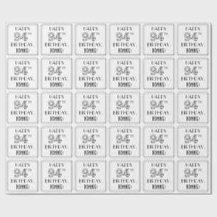 HAPPY 94TH BIRTHDAY; Art Deco Style; aangepaste na Cadeaupapier