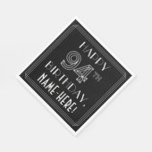 HAPPY 94TH BIRTHDAY; Art Deco Style; aangepaste na Servet (Hoek)