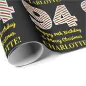 Happy 94th Birthday & Merry Kerstmis, aangepaste n Cadeaupapier (Rol Hoek)