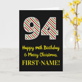Happy 94th Birthday & Merry Kerstmis, aangepaste n Kaart (Gele Bloem)