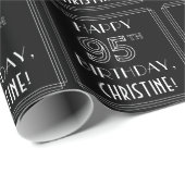 HAPPY 95TH BIRTHDAY; Art Deco Style met aangepaste Cadeaupapier (Rol Hoek)
