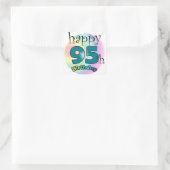 Happy 95th Birthday (blauw) Vierkante Sticker (Tas)