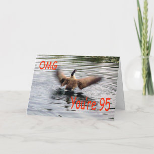 Happy 95th Birthday Goose flapping Kaart