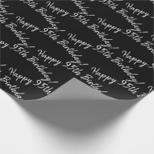 Happy 95th Birthday in zwart Cadeaupapier