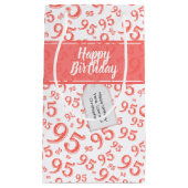 Happy 95th Birthday Number Pattern Coral Klein Cadeauzakje (Voorkant)