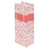 Happy 95th Birthday Number Pattern Coral Wijn Cadeautas (Achterkant Gekanteld)