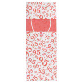 Happy 95th Birthday Number Pattern Coral Wijn Cadeautas (Achterkant)