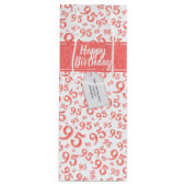Happy 95th Birthday Number Pattern Coral Wijn Cadeautas (Voorkant)