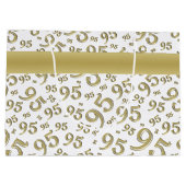 Happy 95th Birthday Number Pattern Gold Groot Cadeauzakje (Achterkant)