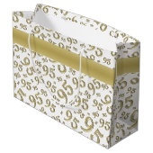 Happy 95th Birthday Number Pattern Gold Groot Cadeauzakje (Achterkant Gekanteld)
