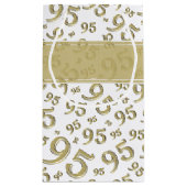 Happy 95th Birthday Number Pattern Gold Klein Cadeauzakje (Achterkant)
