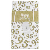 Happy 95th Birthday Number Pattern Gold Klein Cadeauzakje (Voorkant)