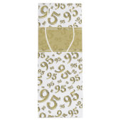 Happy 95th Birthday Number Pattern Gold Wijn Cadeautas (Achterkant)