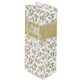 Happy 95th Birthday Number Pattern Gold Wijn Cadeautas (Voorkant Gekanteld)