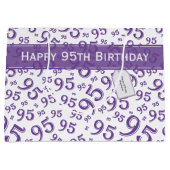 Happy 95th Birthday Number Pattern Paars Groot Cadeauzakje (Voorkant)